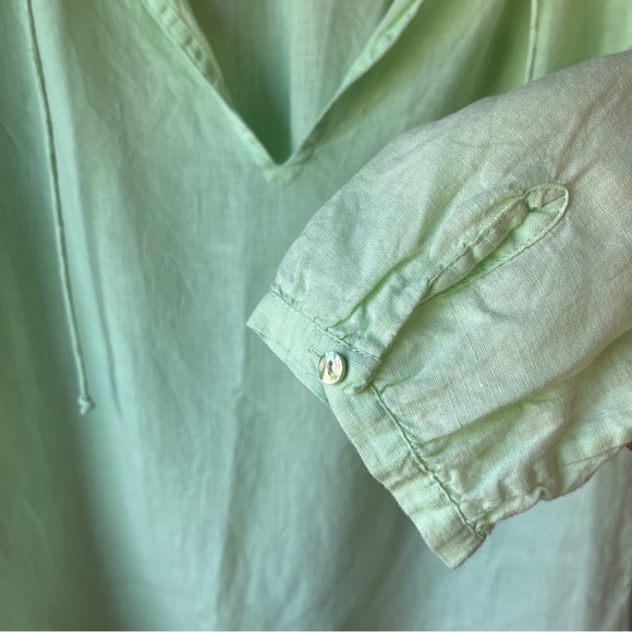 Eileen Fisher Irish Linen Pastel Green Blouse - Picture 7 of 7